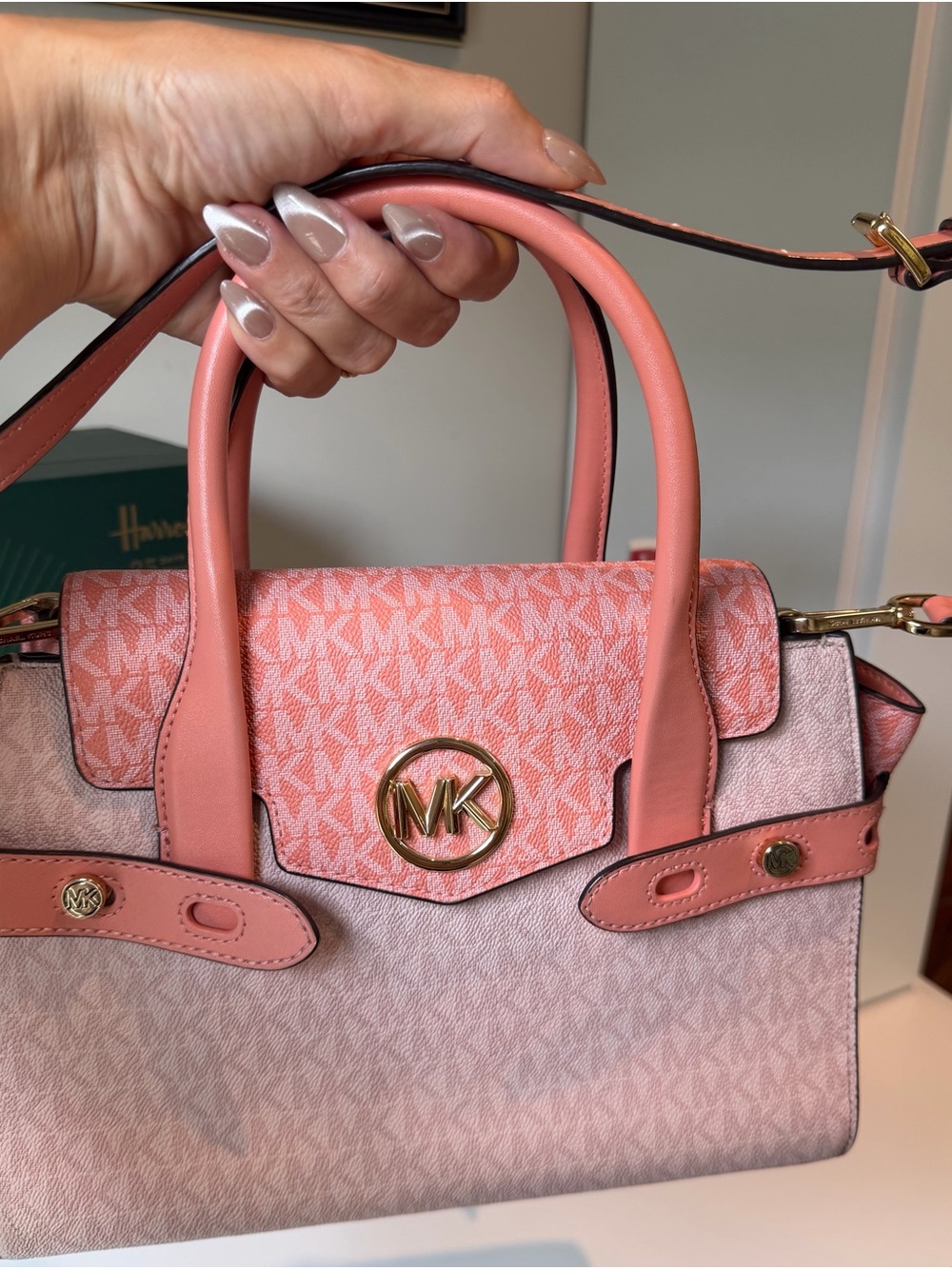 Michael Kors Coral Pink Signature Crossbody Satchel